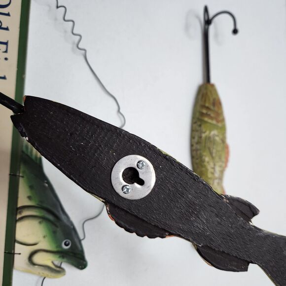 Fisherman Wall Decor Set – Rustic Sign & Hooks – Great Gift for Fishing Fans - Picture 7 of 9